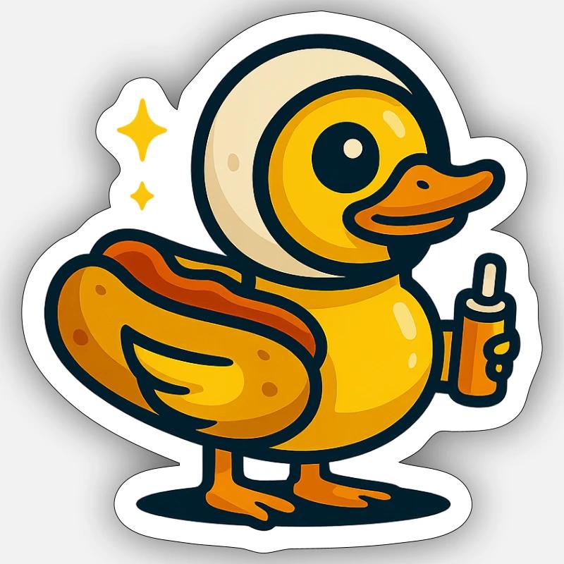 Wurst Ente - Sticker Größe S (10 x 10 cm) - Mattweiß