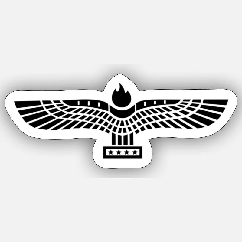 Drapeau araméen noir - Sticker taille S (10 x 10 cm) - blanc mat