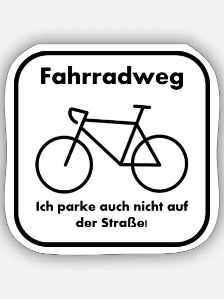 Fahrradwege sind keine Parkplätze - Sticker Größe S (10 x 10 cm) - Mattweiß