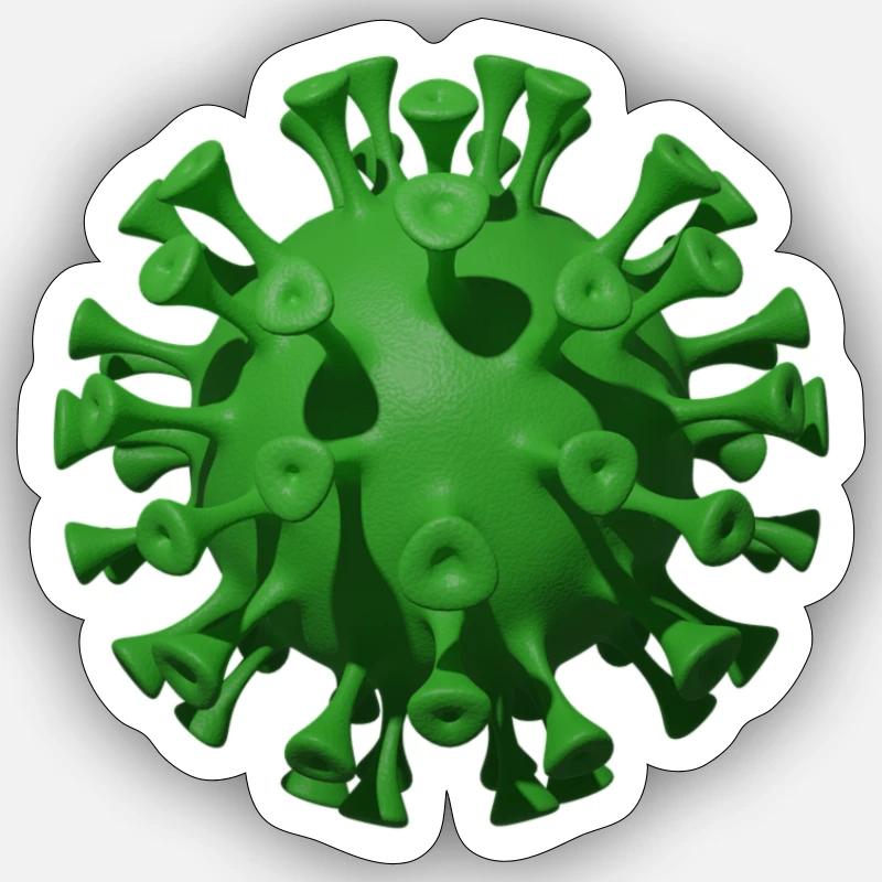 Coronavirus (COVID-19 - Sticker taille S (10 x 10 cm) - blanc mat