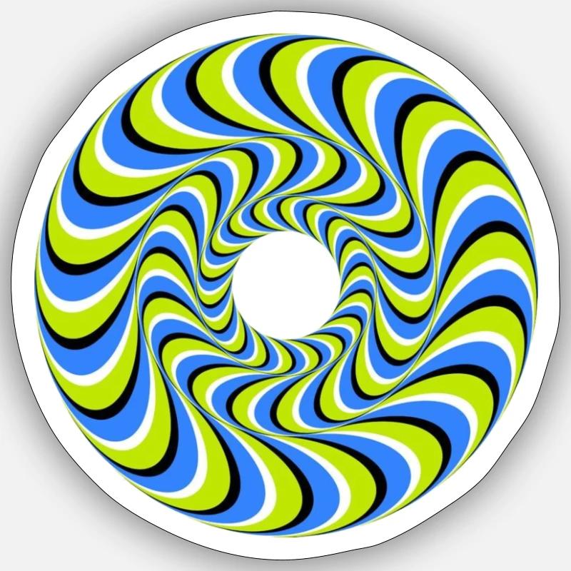 Optical illusion - Sticker size S (10 x 10 cm) - white matte