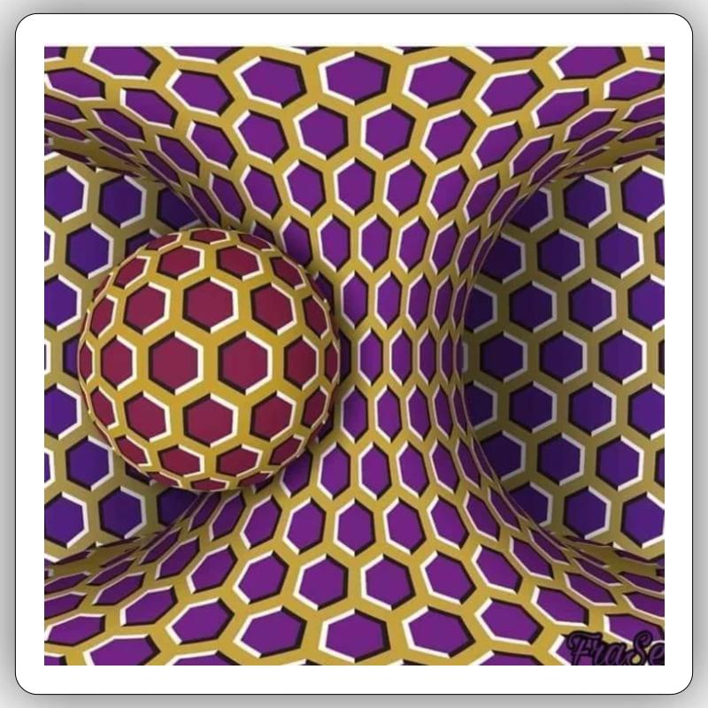 Optical illusion - Sticker size S (10 x 10 cm) - white matte