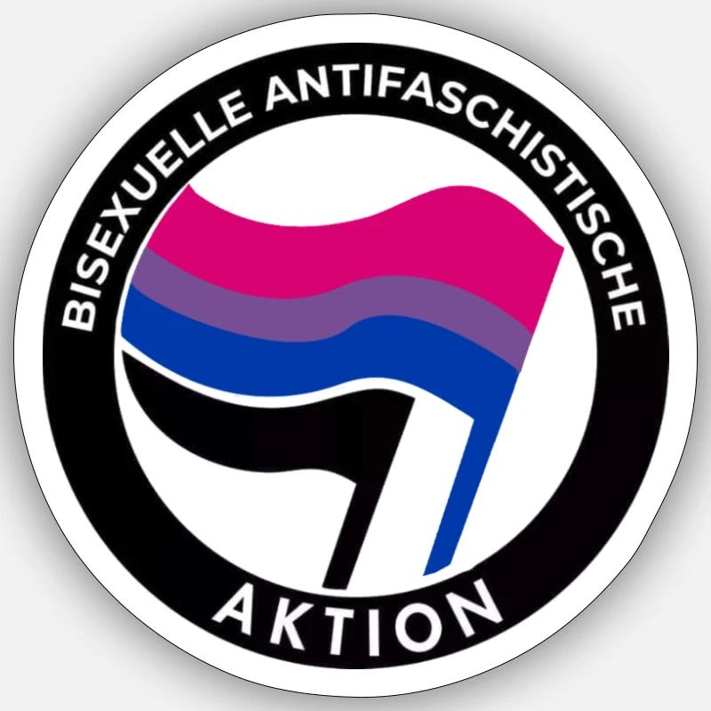 Bi antifa - Sticker size S (10 x 10 cm) - white matte