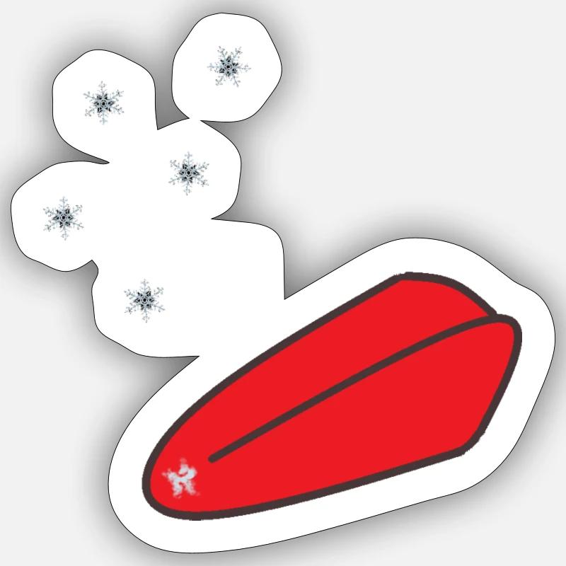 Snowflakes fall on tongue - Sticker size S (10 x 10 cm) - white matte