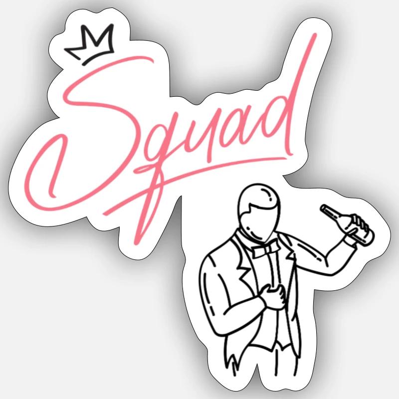 Squad - Sticker Größe S (10 x 10 cm) - Mattweiß