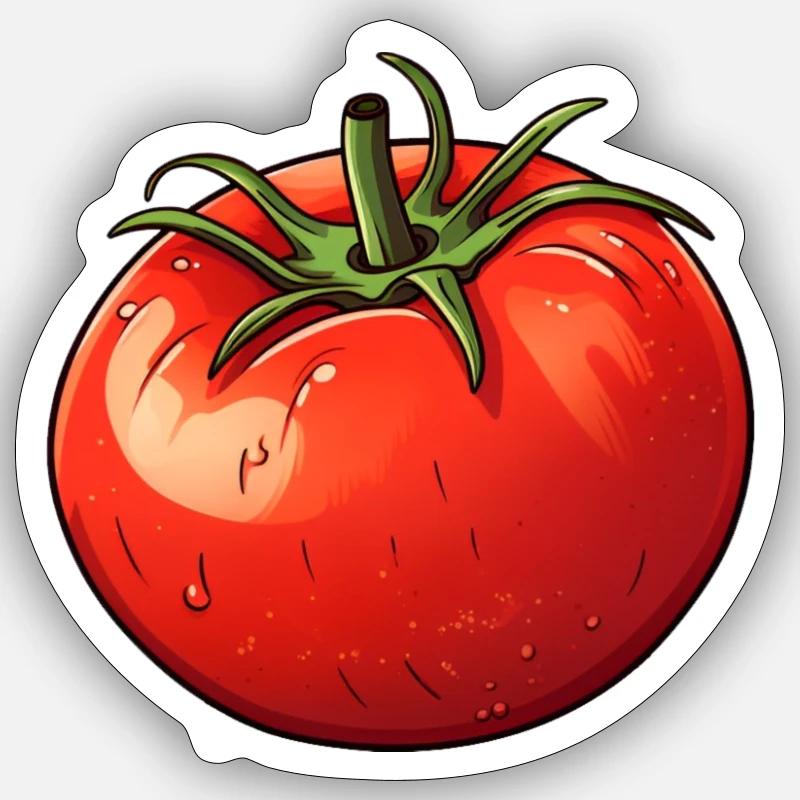 Einfache Tomate - Sticker Größe S (10 x 10 cm) - Mattweiß