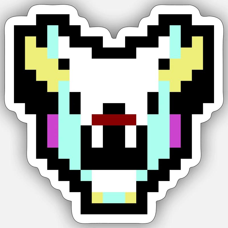 Pixel Hase - Sticker Größe S (10 x 10 cm) - Mattweiß