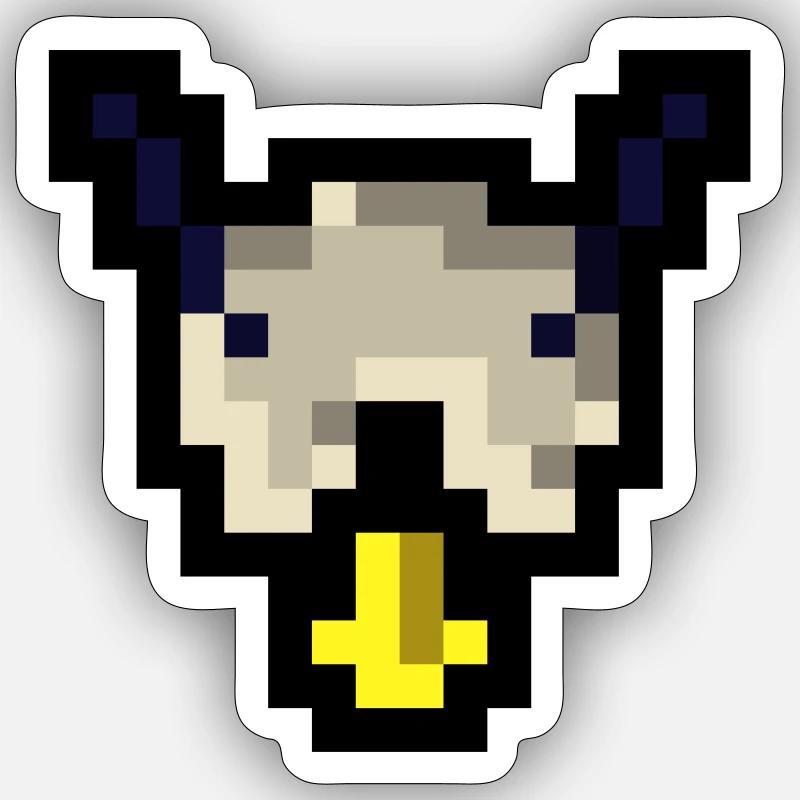 Pixel Hund Sticker Größe S (10 x 10 cm)