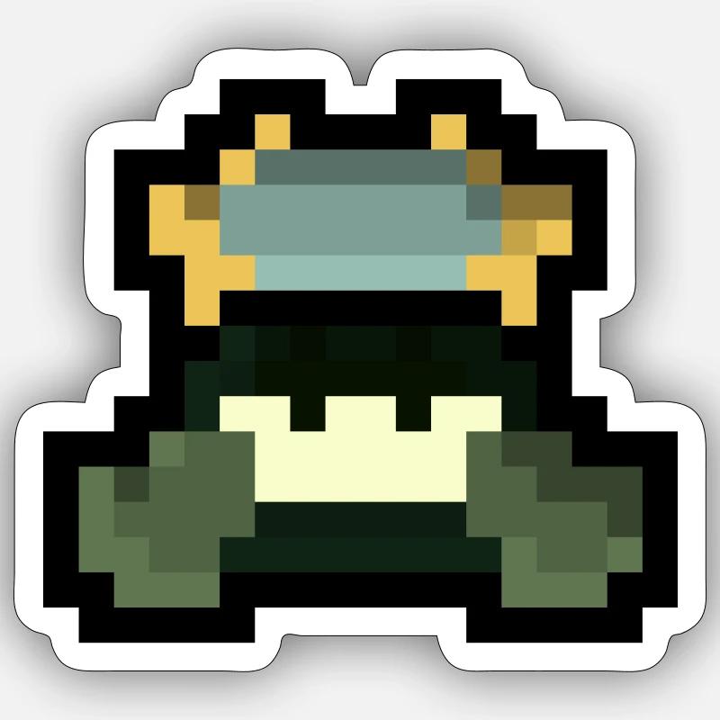 Pixel Boxer - Sticker Größe S (10 x 10 cm) - Mattweiß