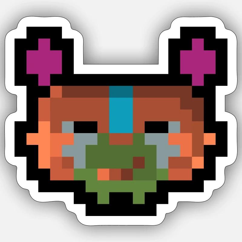 Pixel Katze - Sticker Größe S (10 x 10 cm) - Mattweiß