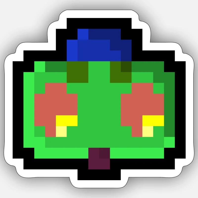 Pixel Roboter - Sticker Größe S (10 x 10 cm) - Mattweiß
