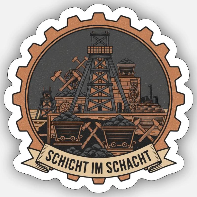 Décalage dans le puits de la mine Sticker taille S (10 x 10 cm)