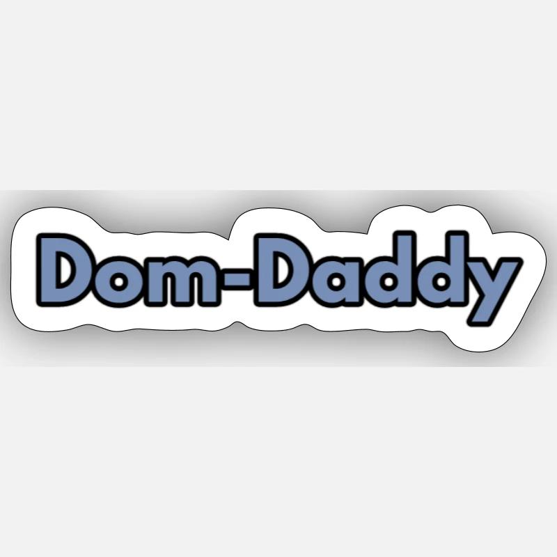 Dom-Daddy TypoKunst auf Schwarz - Sticker Größe S (10 x 10 cm) - Mattweiß