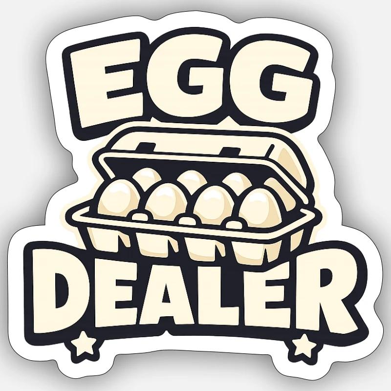Marchand d’œufs - Éleveur de poulets - Sticker taille S (10 x 10 cm) - blanc mat