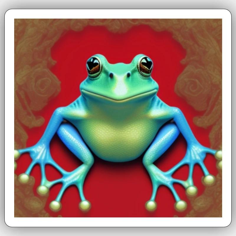 Frosch - Sticker Größe S (10 x 10 cm) - Mattweiß