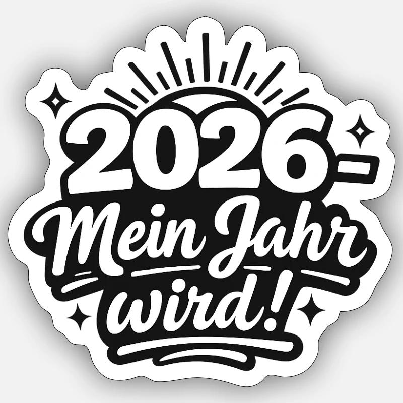 2026 Mein Jahr wird! - Sticker Größe S (10 x 10 cm) - Mattweiß