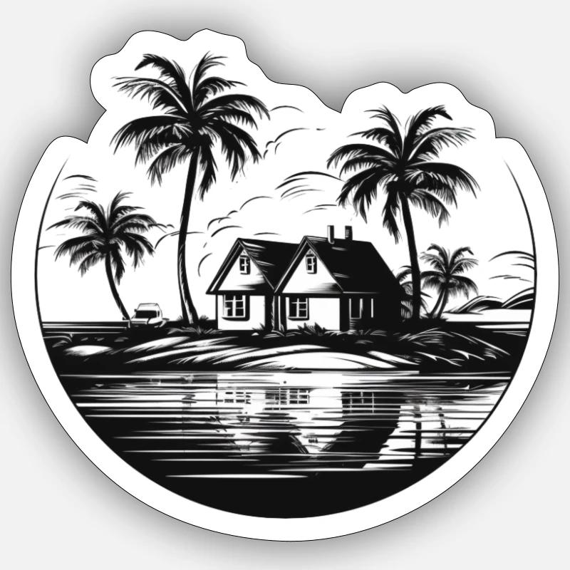 Traumreise - Sticker Größe S (10 x 10 cm) - Mattweiß