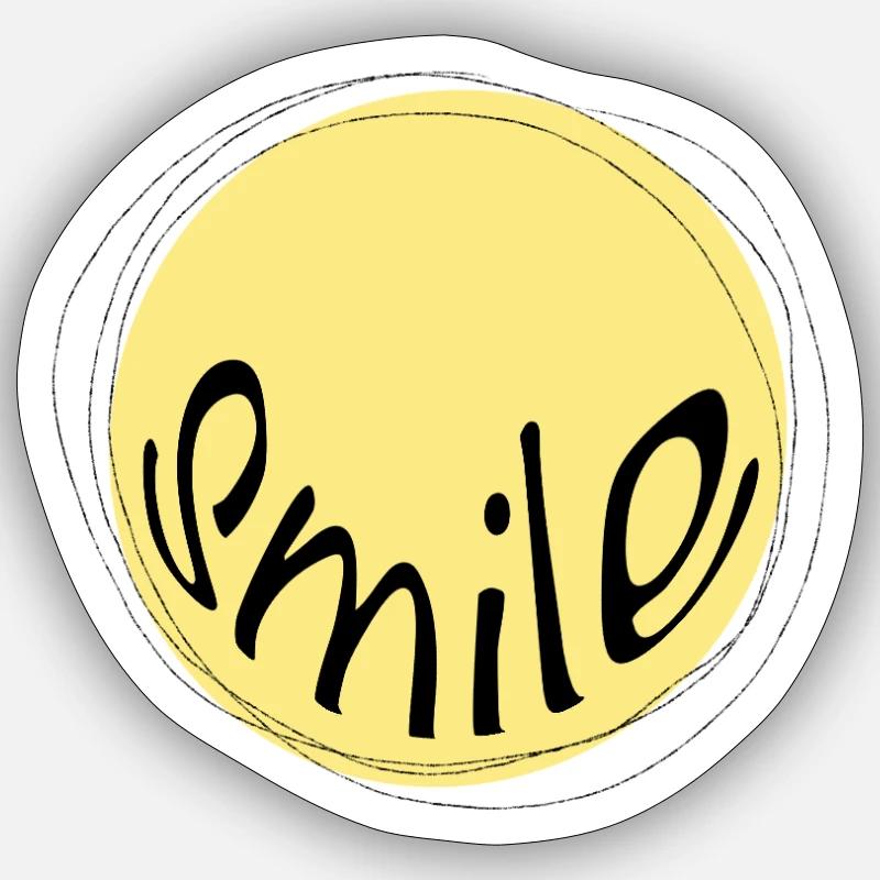Sourire - Sticker taille S (10 x 10 cm) - blanc mat