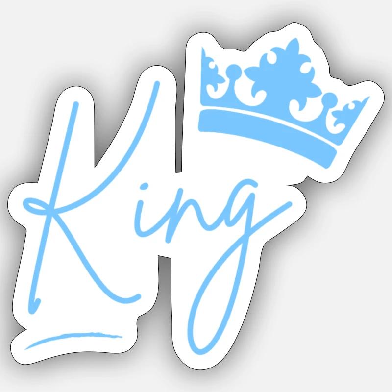 King Partnerschaft - Sticker Größe S (10 x 10 cm) - Mattweiß