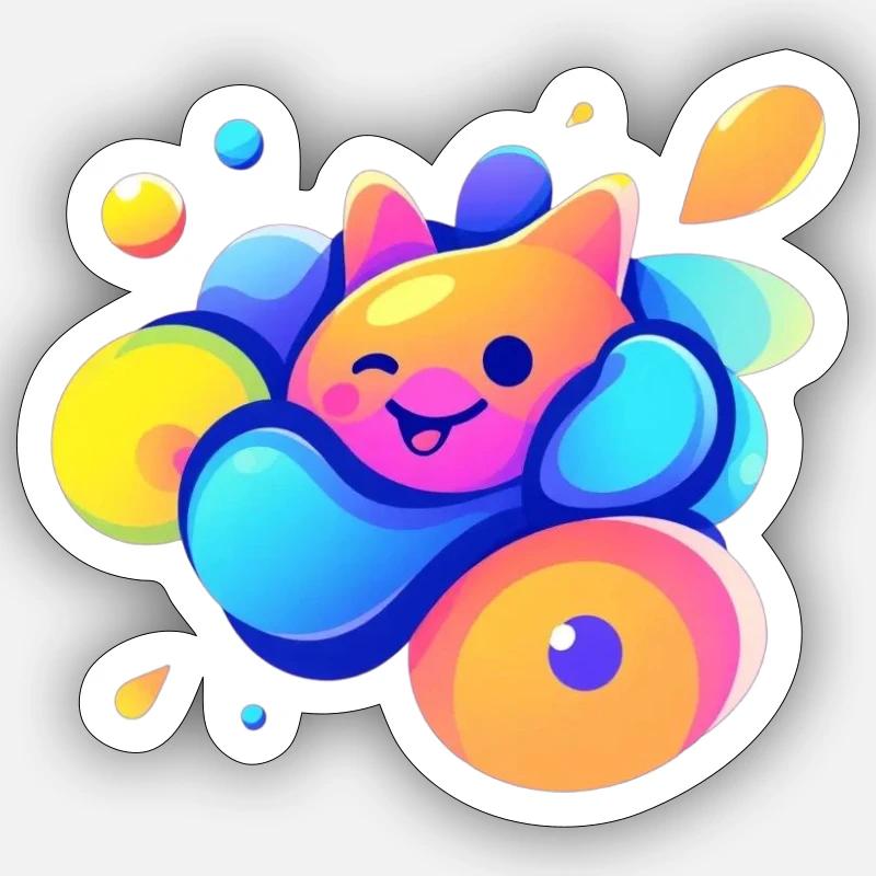 Happy - Sticker Größe S (10 x 10 cm) - Mattweiß