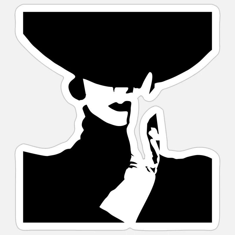 Lady - Sticker Größe S (10 x 10 cm) - Mattweiß