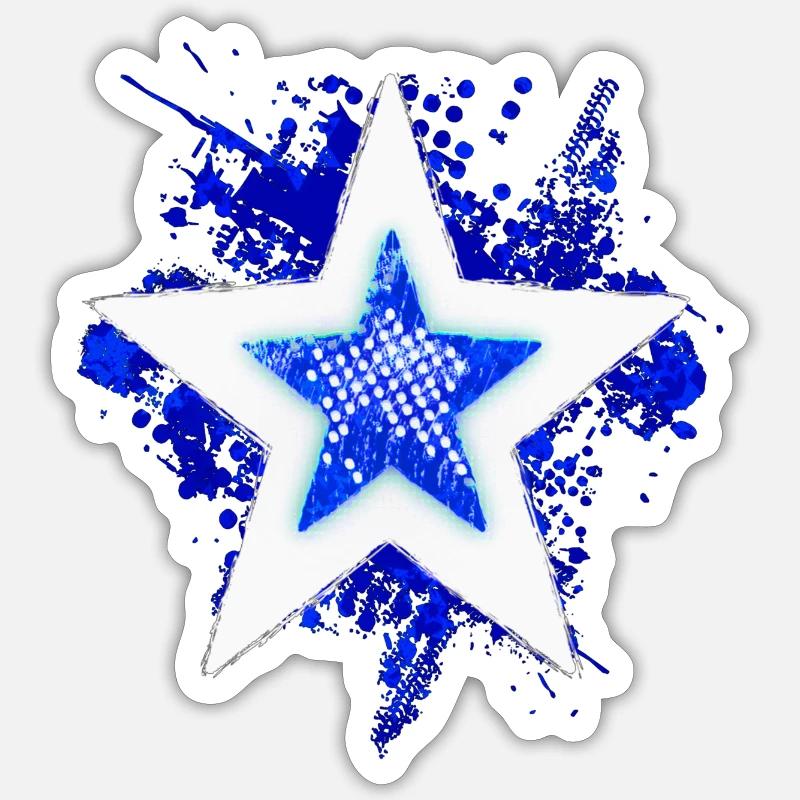 Star design (Arctic Blue) - Sticker size S (10 x 10 cm) - white matte