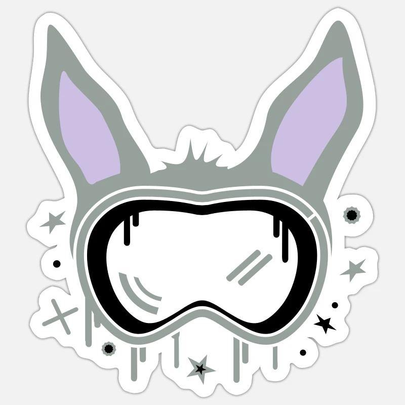 Skihase Sticker Größe S (10 x 10 cm)
