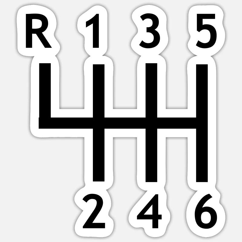 Car - Gearshift - Sticker size S (10 x 10 cm) - white matte