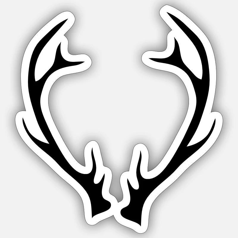 Geweih - Sticker Größe S (10 x 10 cm) - Mattweiß