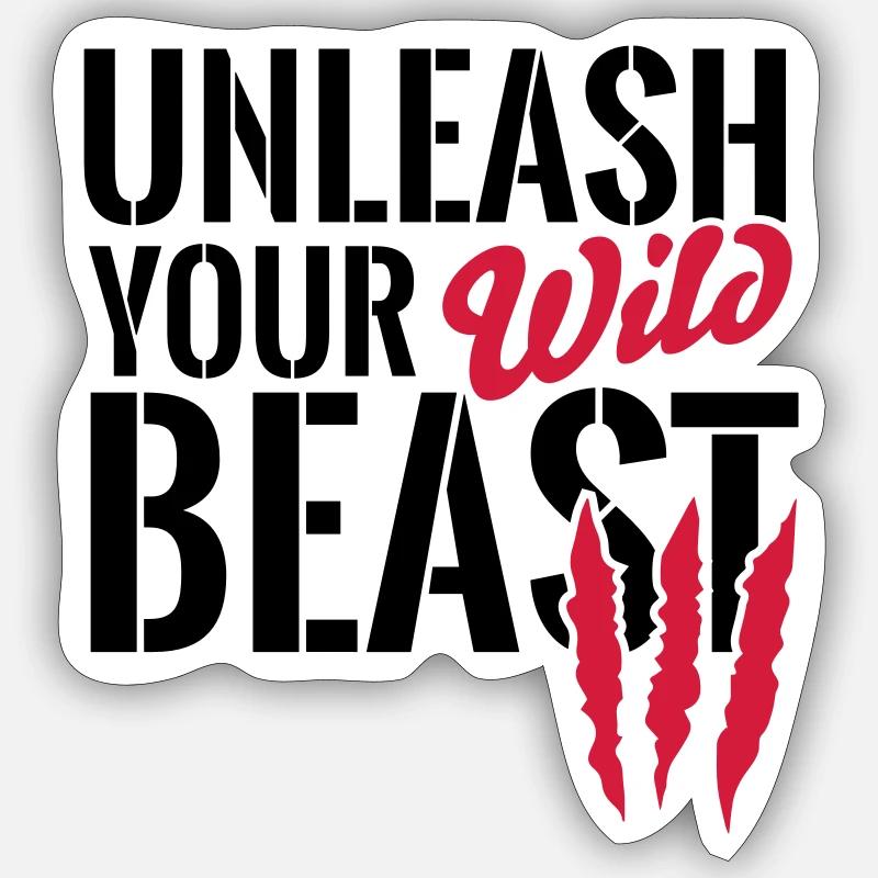 Entfessele dein wildes Tier - Sticker Größe S (10 x 10 cm) - Mattweiß