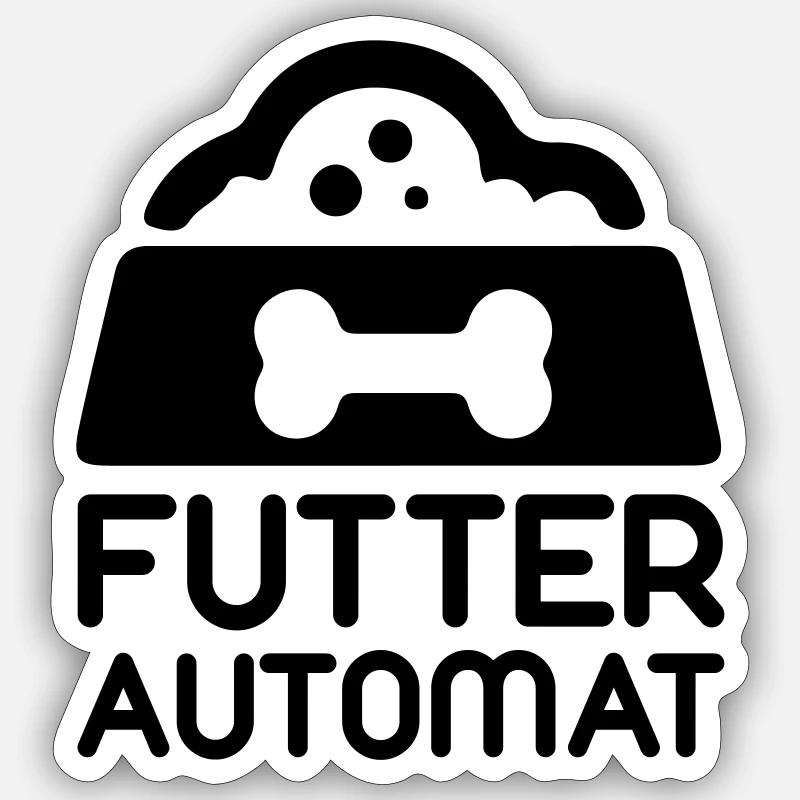 Futterautomat - Hund Sticker Größe S (10 x 10 cm)