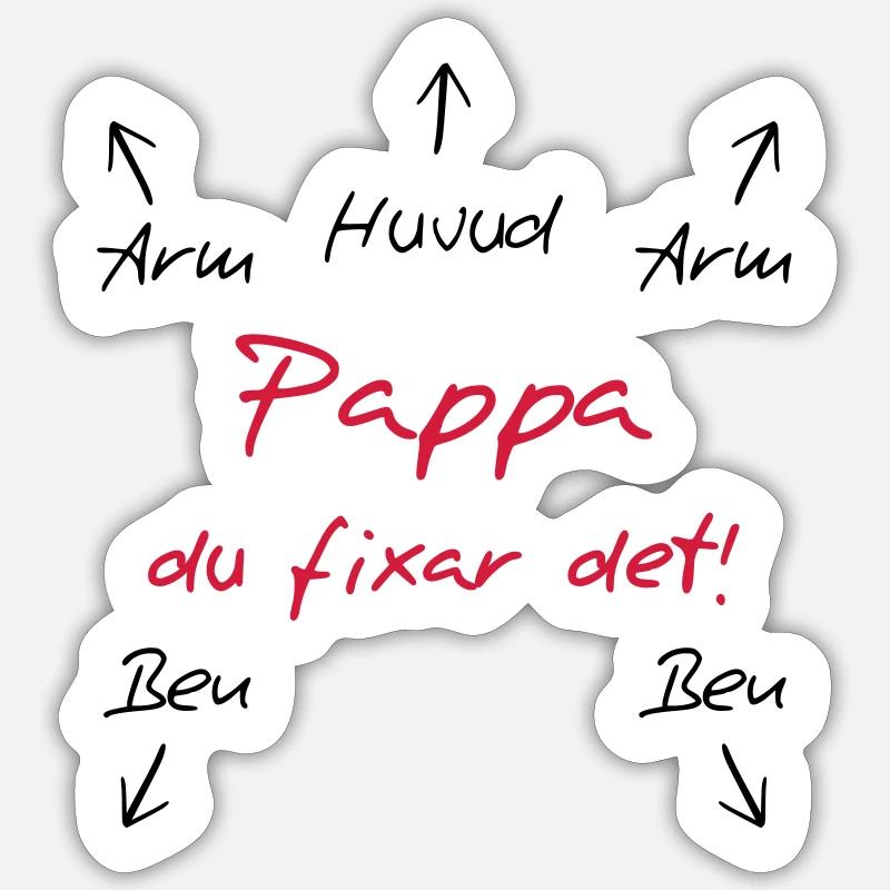 Pappa du fixar det - Sticker Größe S (10 x 10 cm) - Mattweiß