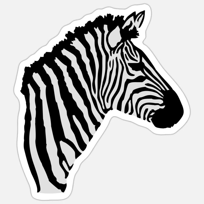 A zebra's head - Sticker size S (10 x 10 cm) - white matte