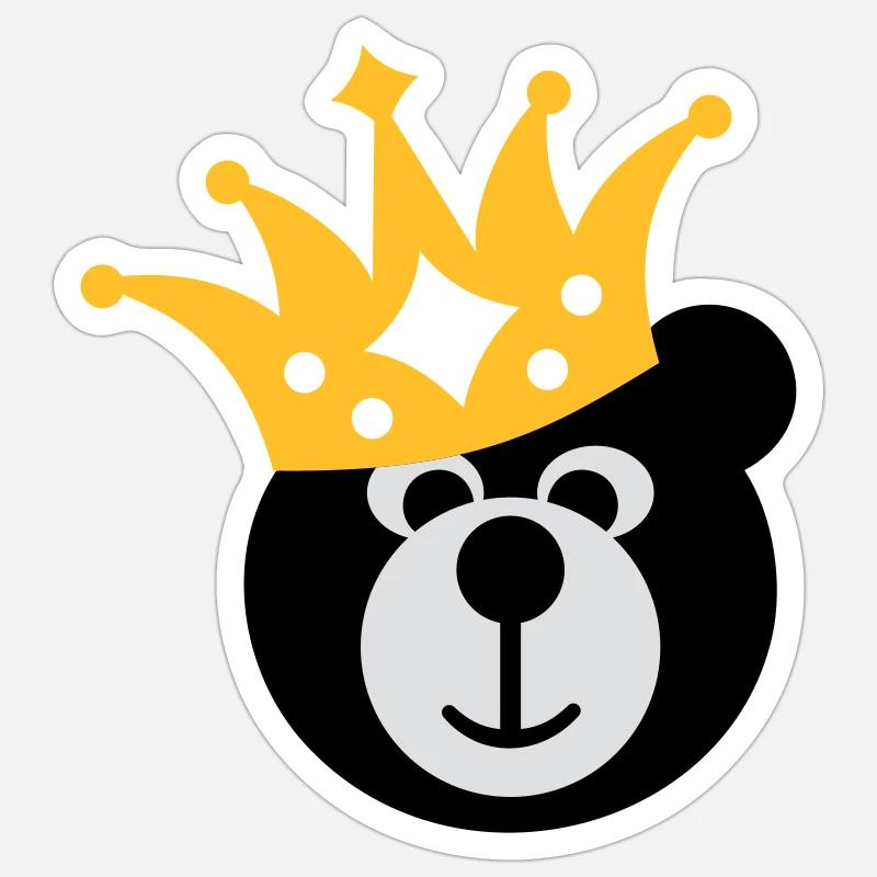 BÄR mit KRONE Sticker Größe S (10 x 10 cm)