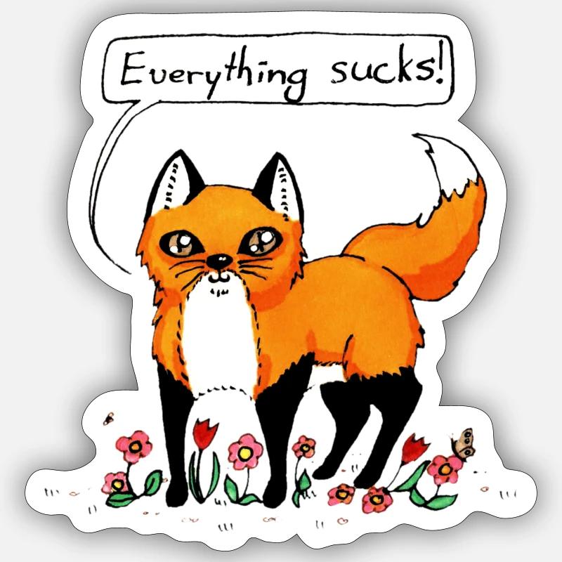 Everything sucks - Sticker Größe S (10 x 10 cm) - Mattweiß