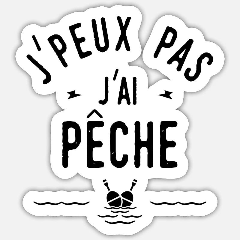 j'peux pas j'ai pêche - Sticker taille S (10 x 10 cm) - blanc mat