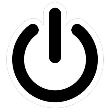 On / Off - Sticker Größe S (10 x 10 cm) - Mattweiß - Vorne