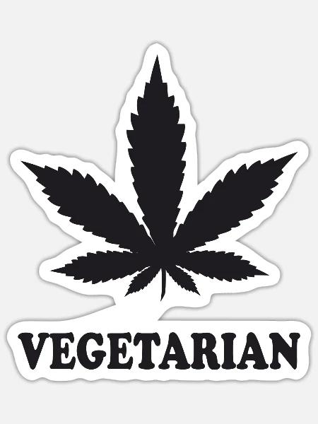 Weed Vegetarian - Sticker Größe S (10 x 10 cm) - Mattweiß