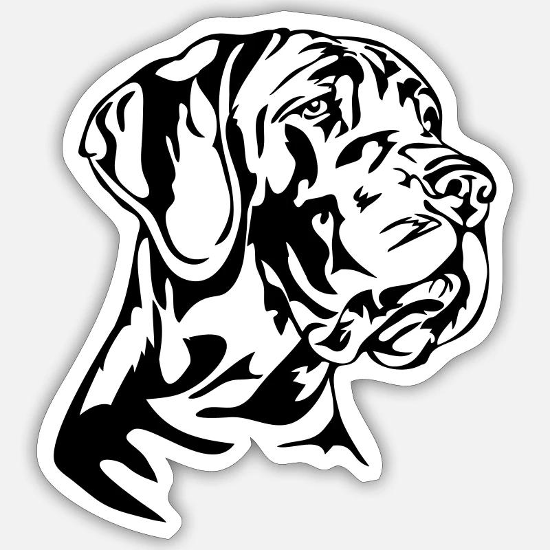 Great Dane Wilsigns Hundeportrait chien canin - Sticker taille S (10 x 10 cm) - blanc mat