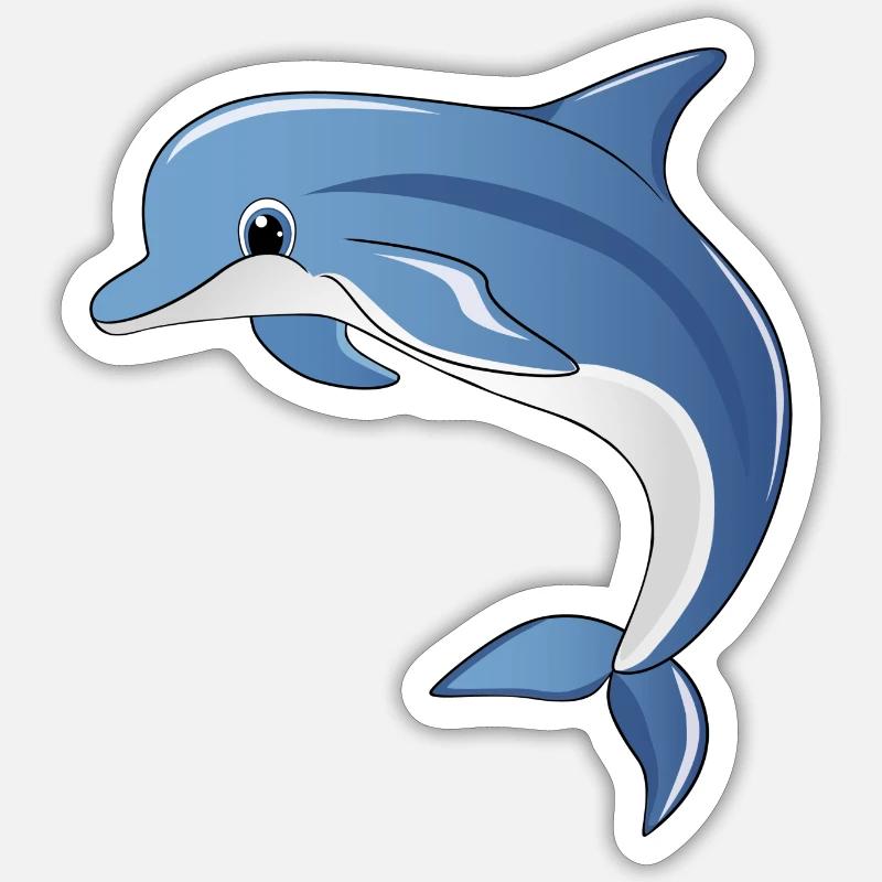 dolphin - Sticker size S (10 x 10 cm) - white matte