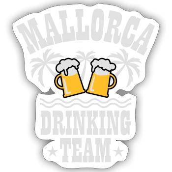 09 Mallorca Drinking Team Beer Mass Bier Party - Sticker Größe S (10 x 10 cm) - Mattweiß - Vorne