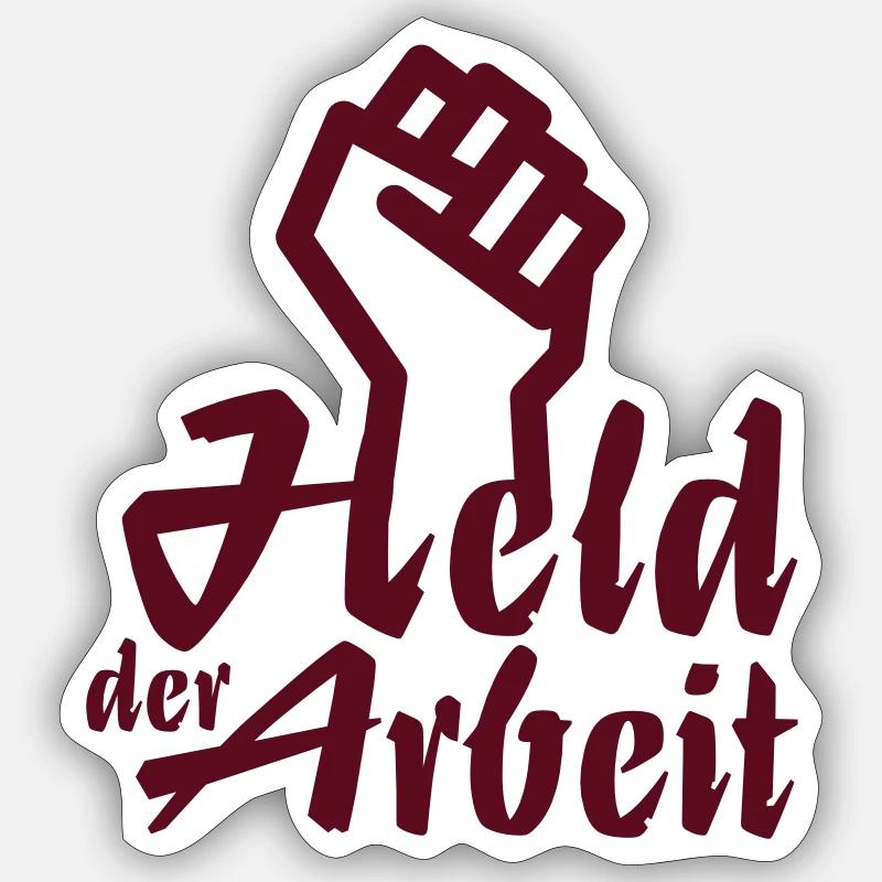 Held der Arbeit - Sticker Größe S (10 x 10 cm) - Mattweiß