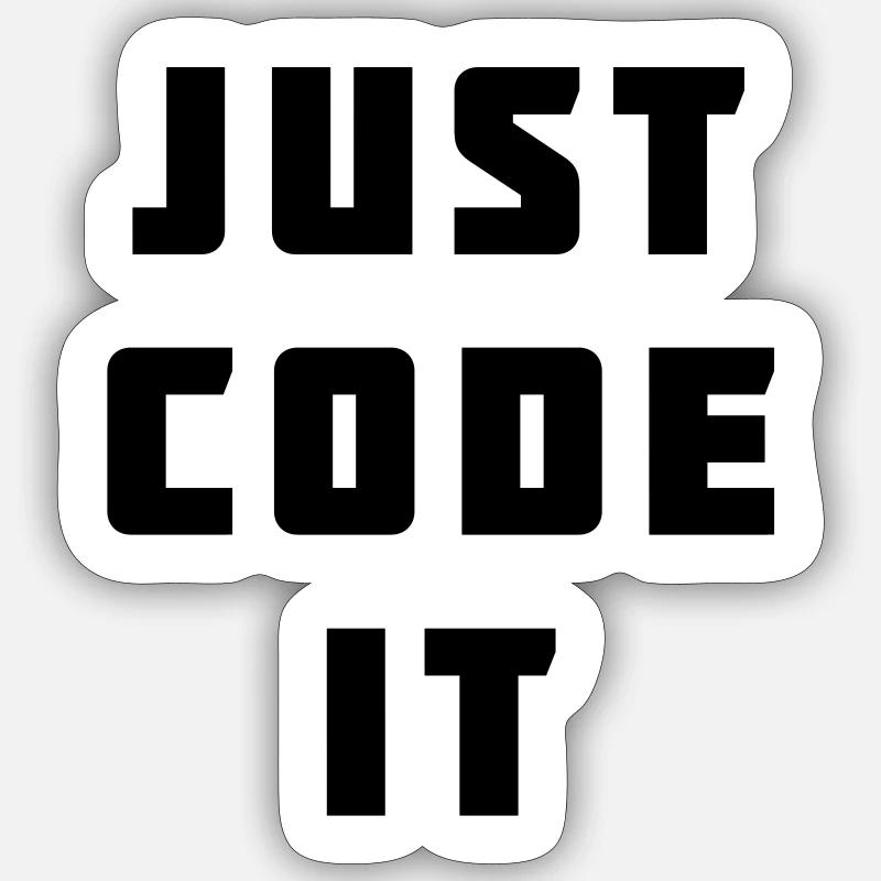 Il suffit de le coder - Sticker taille S (10 x 10 cm) - blanc mat