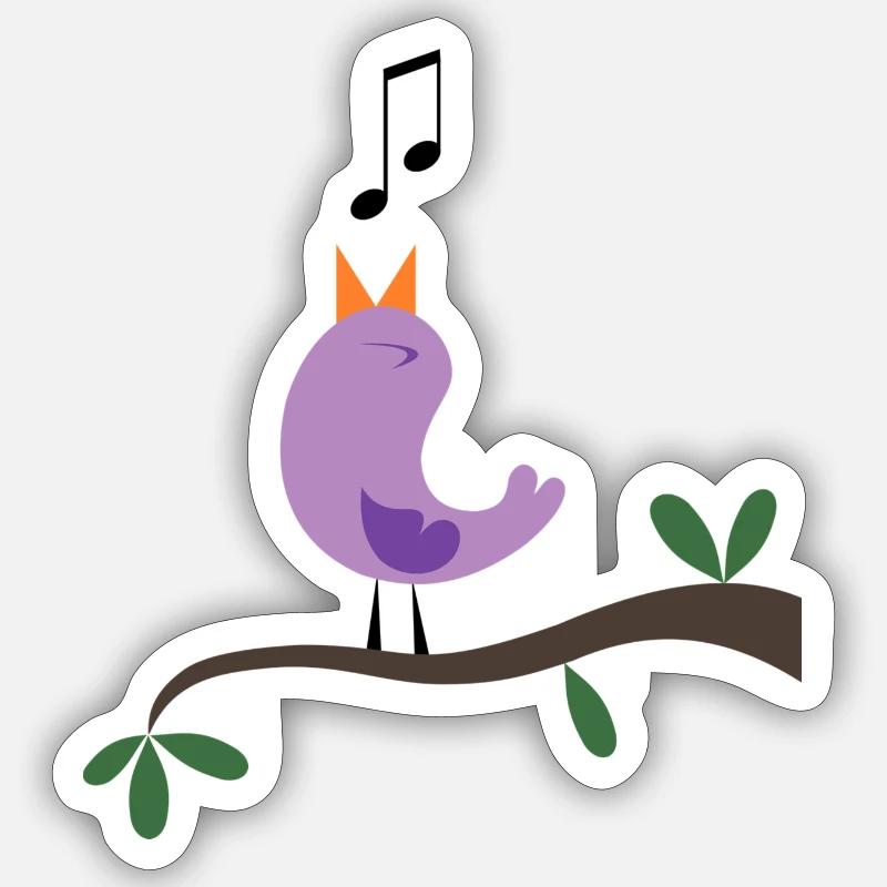 Vogel - Sticker Größe S (10 x 10 cm) - Mattweiß