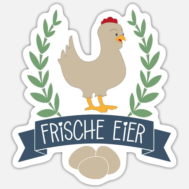 Frische Eier Sticker Größe S (10 x 10 cm)