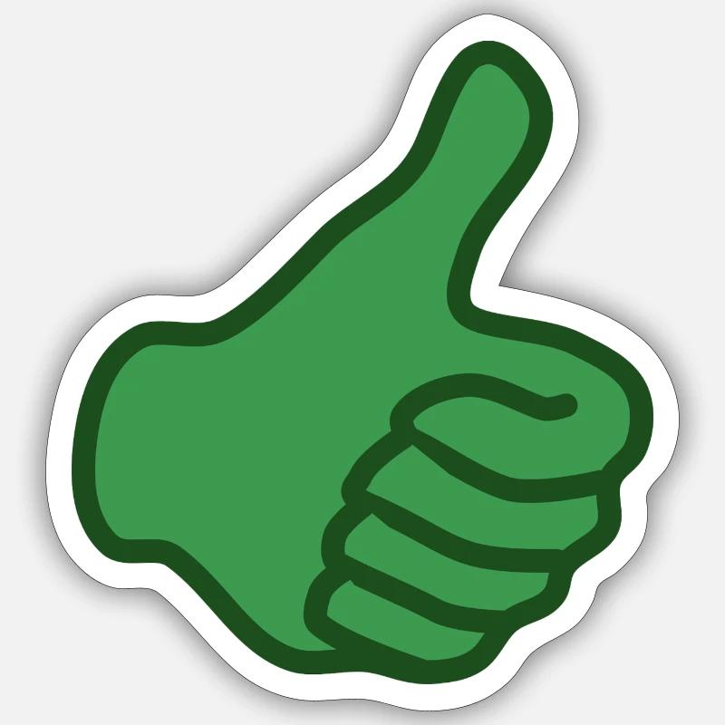 pouce vert Sticker taille S (10 x 10 cm)