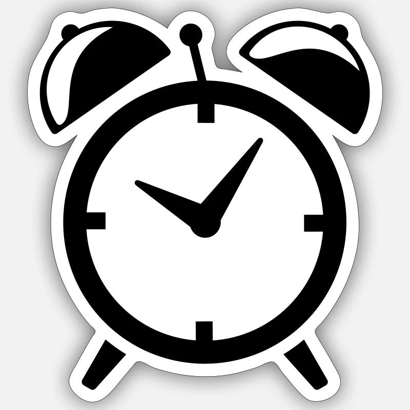 Wecker Geschenk - Sticker Größe S (10 x 10 cm) - Mattweiß