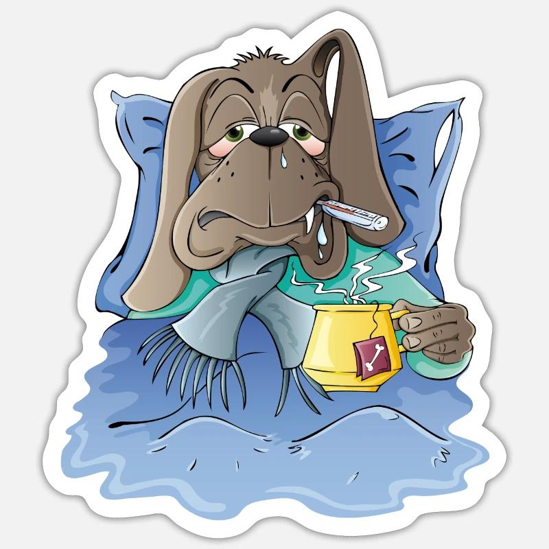 Hundeelend - Sticker Größe S (10 x 10 cm) - Mattweiß