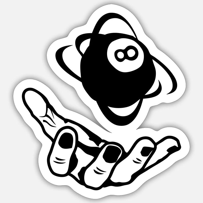 billiards open hand ball Sticker size S (10 x 10 cm)