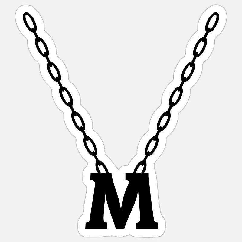 Buchstabenkette Initial M - Sticker Größe S (10 x 10 cm) - Mattweiß